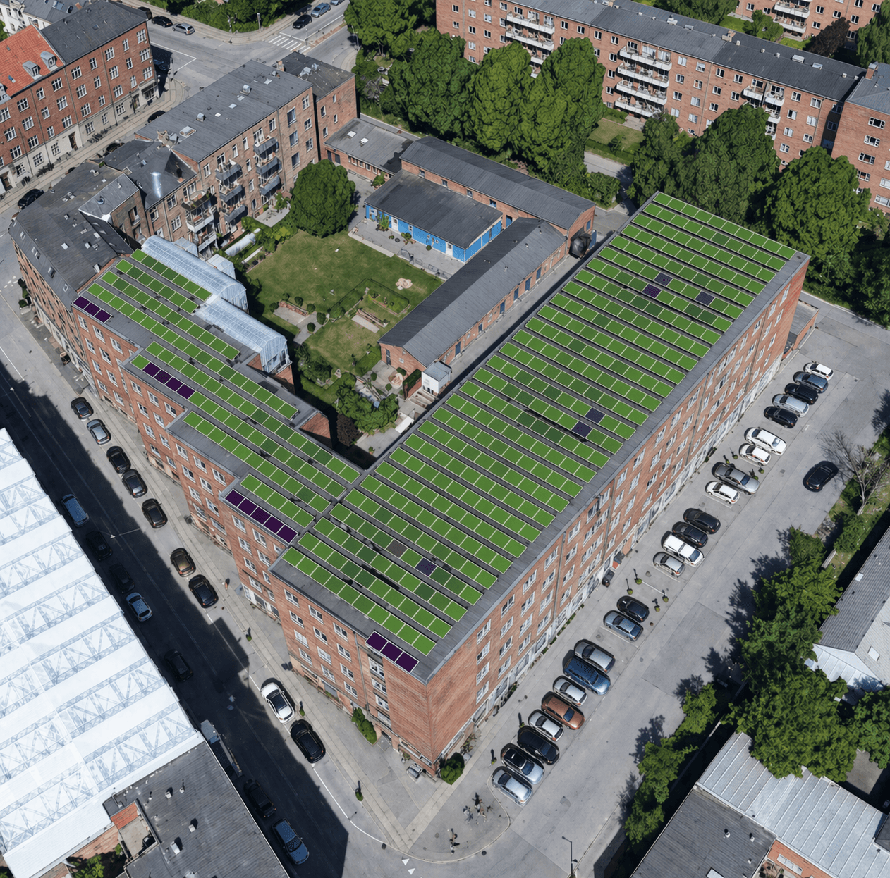 AI solar planning preview showing a building prepared for automated PV design
